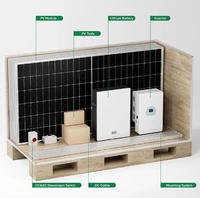Tam Hibrit Güneş Enerjisi Sistemi 3 Faza 5Kw 8Kw 10Kw 48V Şebeke Açık Hibrit Güneş Paneli Enerji Sistemi Ev İçin