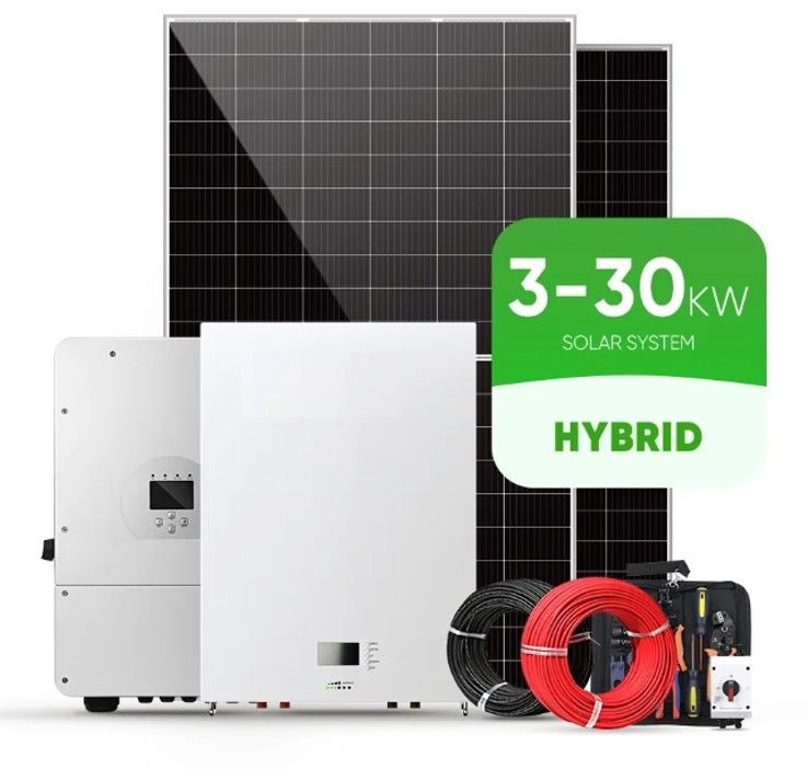 Depolama 10000W Güneş Enerjisi Sistemi 120v 240v Bölünmüş Faz 8KW 10KW 20KW 30KW 50KW Güneş Enerjisi Sistemi 10 Kw Hibrit