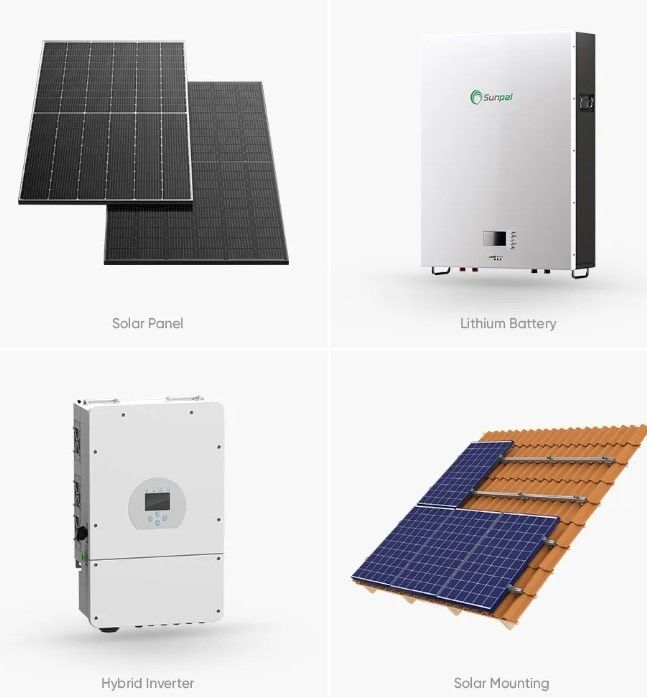 Depolama 10000W Güneş Enerjisi Sistemi 120v 240v Bölünmüş Faz 8KW 10KW 20KW 30KW 50KW Güneş Enerjisi Sistemi 10 Kw Hibrit