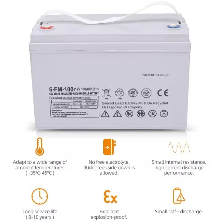 Derin Döngü Ventili Düzenlenebilir Şarj edilebilir 65ah 75ah 85ah 100ah 150ah 200ah 12 Volt 12v Gel Güneş Mühürlü Kurşun Asitli Piller